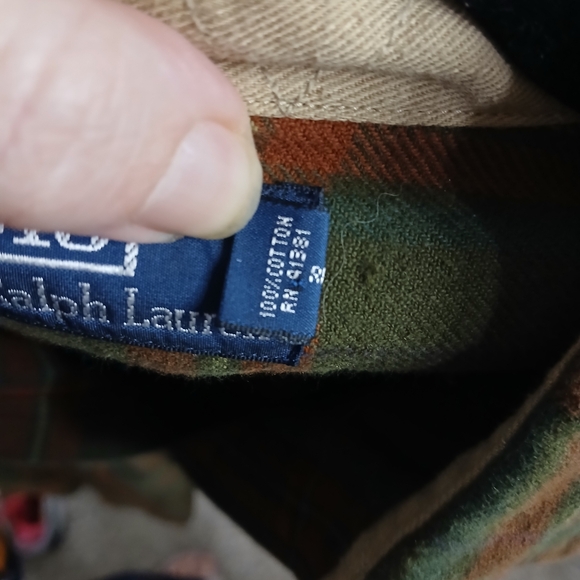 Polo Ralph Lauren Brown Red Green Plaid Button Down 100% Cotton Size Medium - Picture 7 of 7